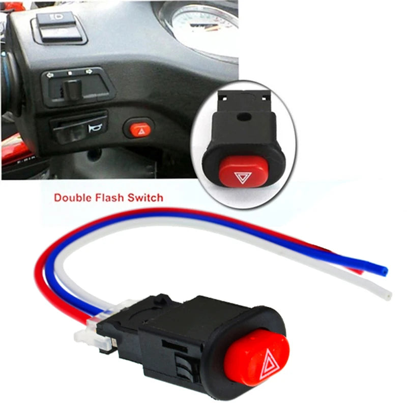 Motorcycle Hazard Switch Double Warning Flasher Emergency Signal