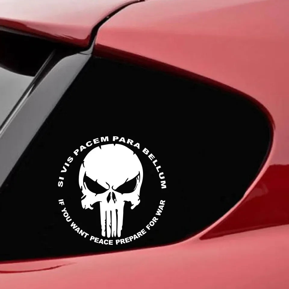 Waterproof Sticker Punisher Skull Funny Decal Reflective Laser