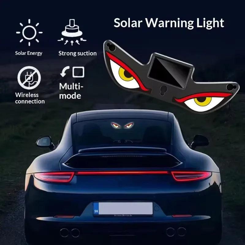 Luminous Devil Eye Solar Wireless Warning Triangle Window Rear