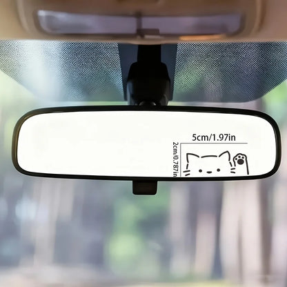 Rearview Mirror Sticker Cat Probe Beckoning Cute Body Triangular