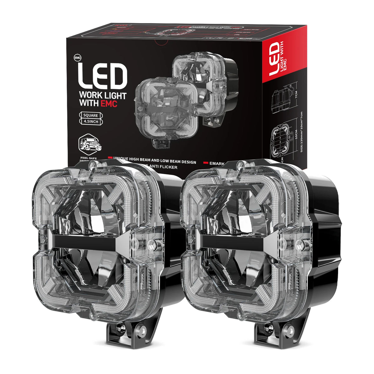 2PCS Work Lampshade Truck Jeep Off Road SUV Utv