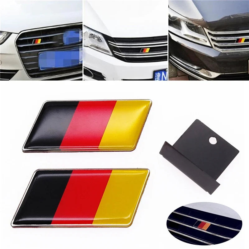 For Benz VW Audi Golf German Flag Emblem Badge Deutsch Bumper