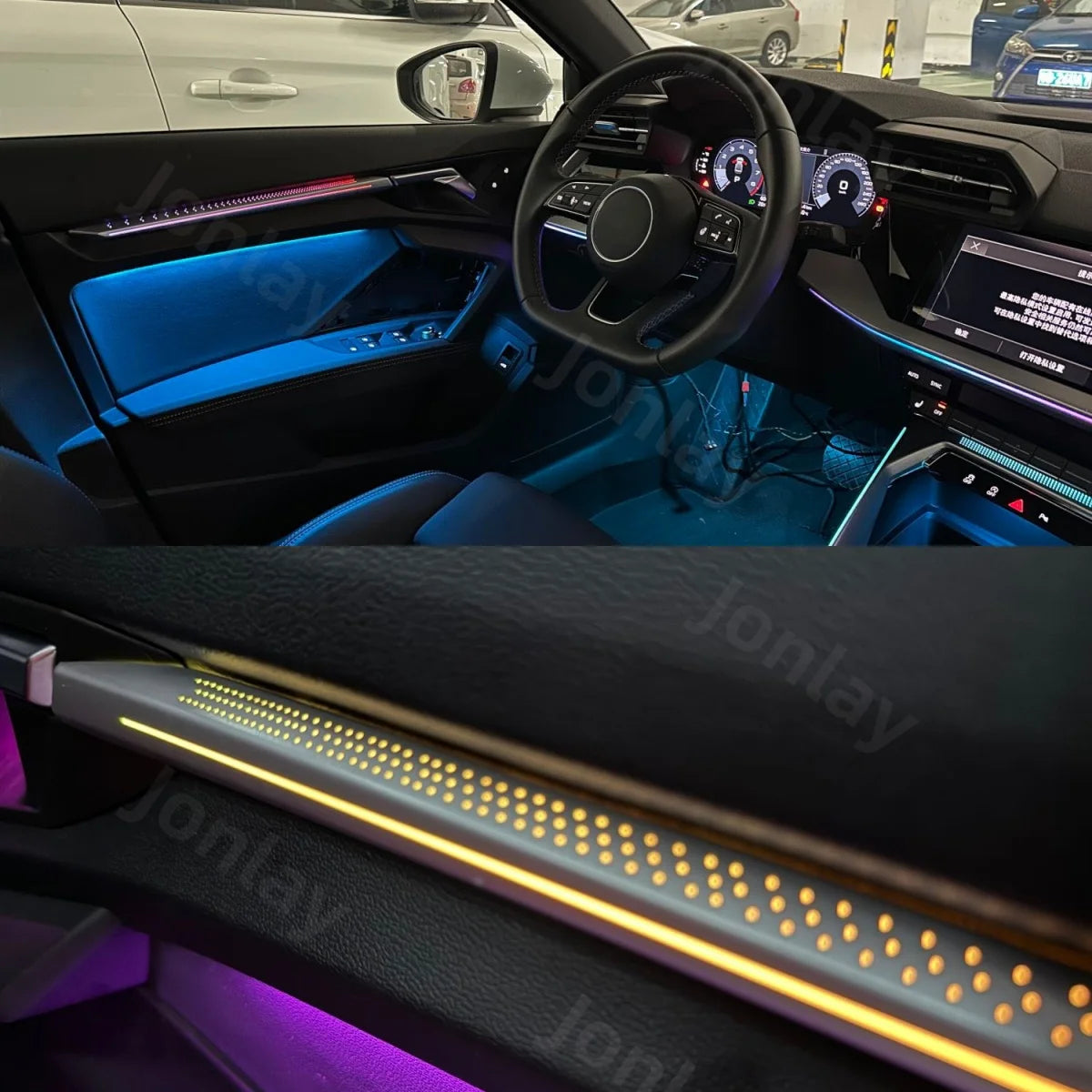 For Audi A3 8Y S3 Ambient 2021-2026 Interior Atmosphere Trim