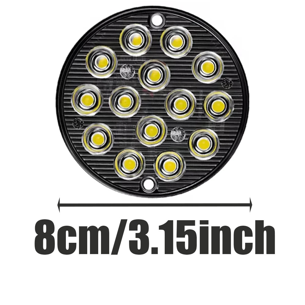 12-24v 2PCS Round Strobe Flash Emergency Flashing Warning Cars
