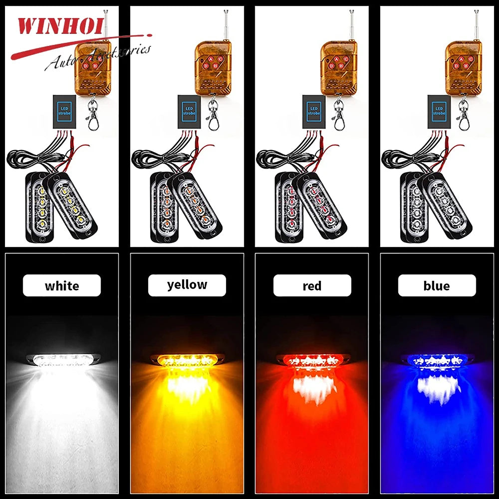 For Trailer Wireless Warning Strobe Amber Flashing 12 24V Safati