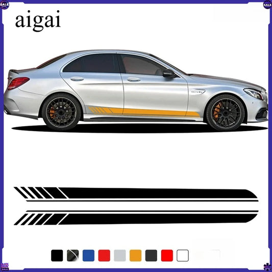 For Mercedes Benz A C E Door Side Stripes Skirt Sticker Decal