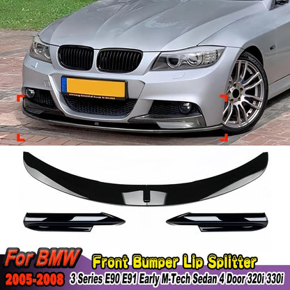 For BMW 3 Series E90 E91 Front Bumper Lip Splitter Diffuser
