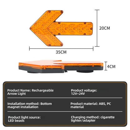 1PCS Remote Charging Magnetic Suction Arrow Tail Portable Road
