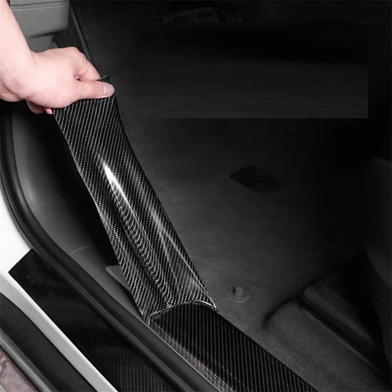 5D Carbon Fiber Stickers Protector Door Sill Sticker Scratchproof