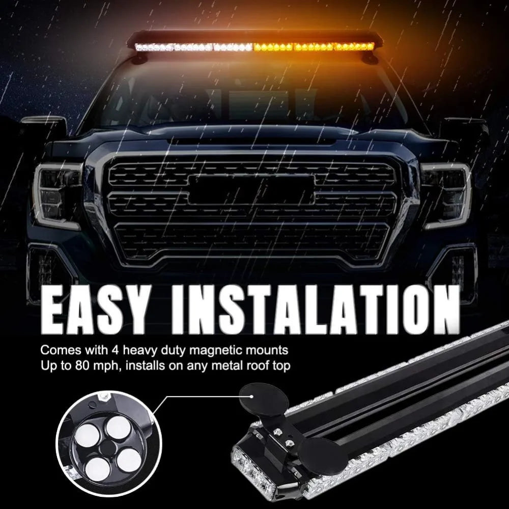 For Tow Vehi Emergency Strobe Rooftop Flashing Bar Double Side