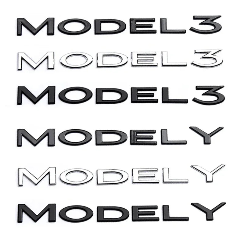 For Tesla Model 3 Y Original 3D ABS Letters Logo Rear Tailgate