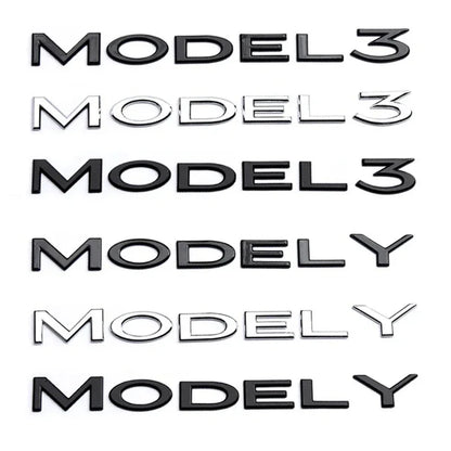 For Tesla Model 3 Y Original 3D ABS Letters Logo Rear Tailgate