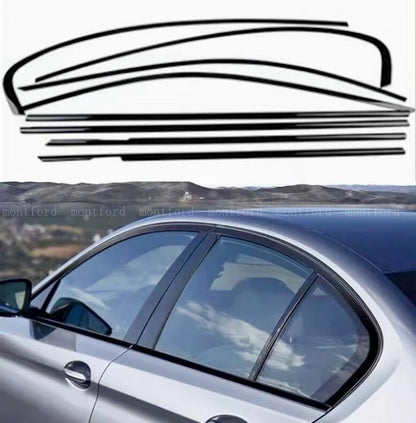 For BMW 5 Series G30 2018-2023 Black Steel Window Molding Frame