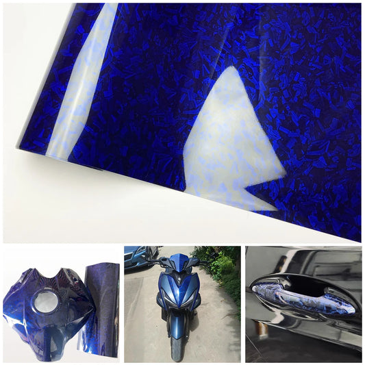 Pet Glossy Blue Forged Carbon Fiber Vinyl Wrap Film
