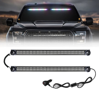 2PCS 192LED Windshield Bar Strobe Truck Roof Flashing Warning