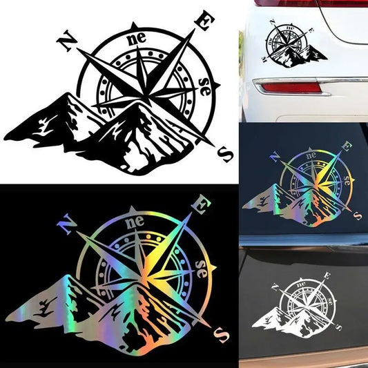 Mountain Compass Fashion Laser Sticker Body Decal Rear Windshield