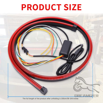 Unverisal 100CM Third Brake Strip Function Truck Red Sequential