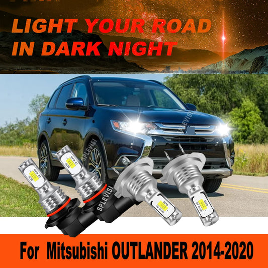 For Mitsubishi Outlander 2014 2015 2016 9005 H7 White 6000K Low