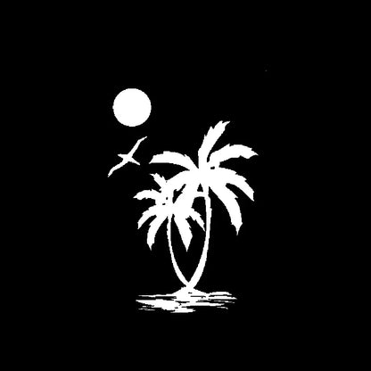 Stickers Interesting Sun Palm Tree Beach Vinyl Decals Motorcycle