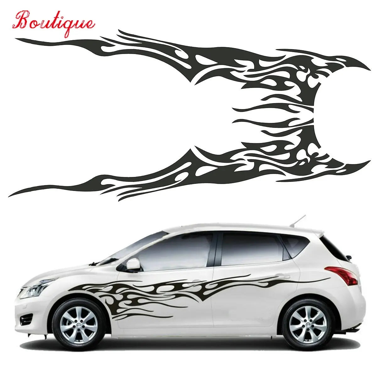 Supplies Double General Motors Side Body Vinyl Sticker Flame