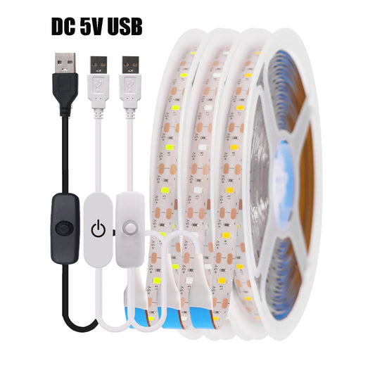 For Under Cabinet Light 5V USB Strip Dimmer Switch 2835 60leds