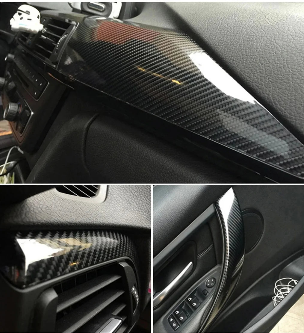 6D Carbon Fiber Glossy Vinyl Wrap Film self-adhesive Black