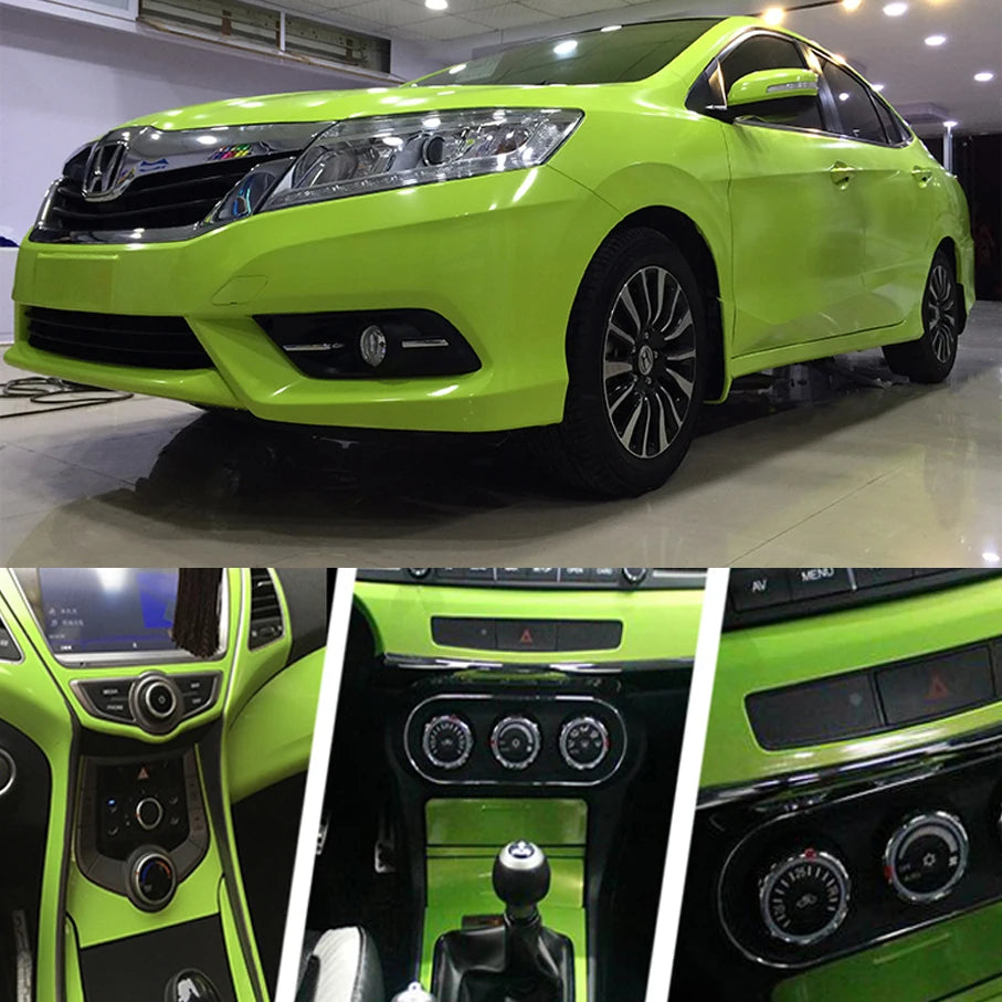 58x152cm Lime Green Glossy Vinyl Wrap Film Sticker