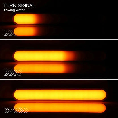 For Heavy 2PCS Set Tail Flowing Turn Signal Drl Trucks Motorcycle