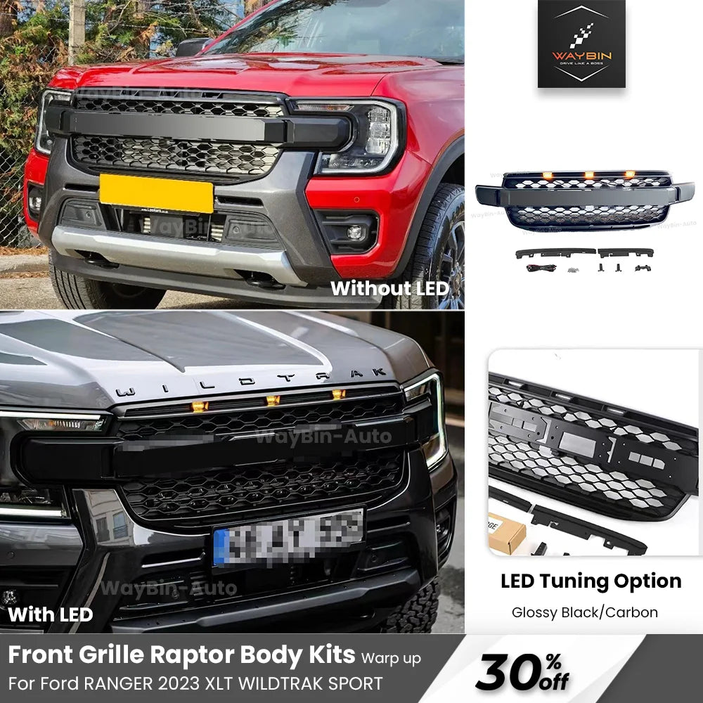 For Ford Ranger 2022-2024 T9 MK4 Raptor Front Grille PX4 Version