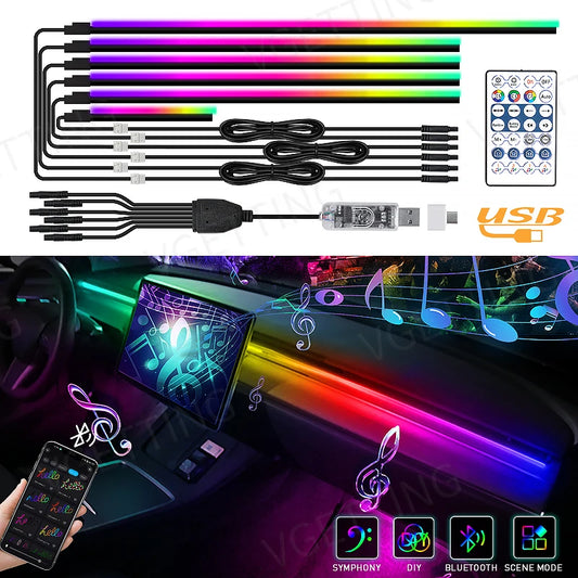For Tesla Model 3 Y S X 6IN1 Interior Ambient Full Color RGB 110
