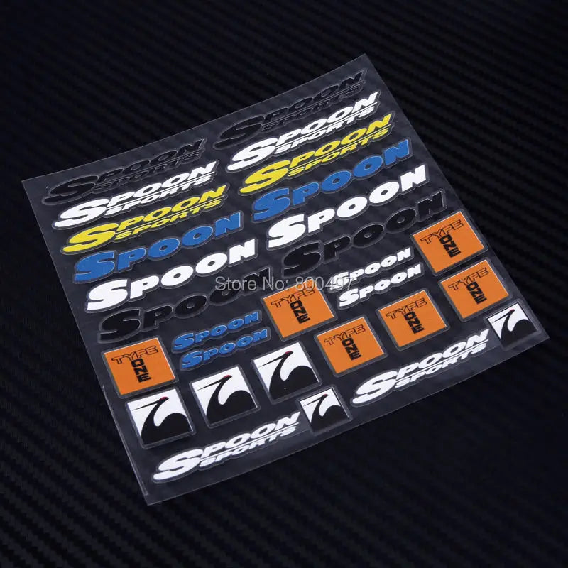 For Spoon Sports Type One Creative Vinyl Sticker Set Bumper