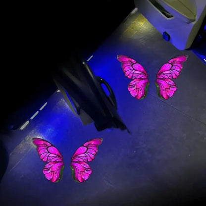 2PCS Door Welcome Butterfly Pattern Projector Step Courtesy