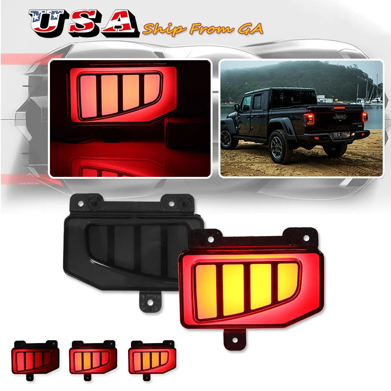 For Jeep Gladiator Jt Pickup 2PCS Truck Rear Bumper Reflector