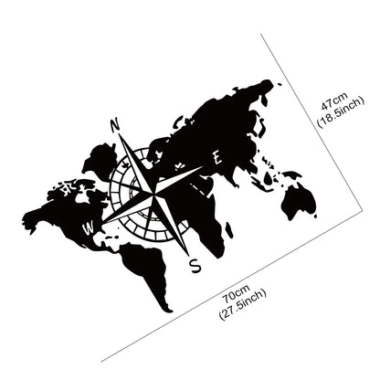World Map Compass Caravan Sticker Camping Travel Explore Camper
