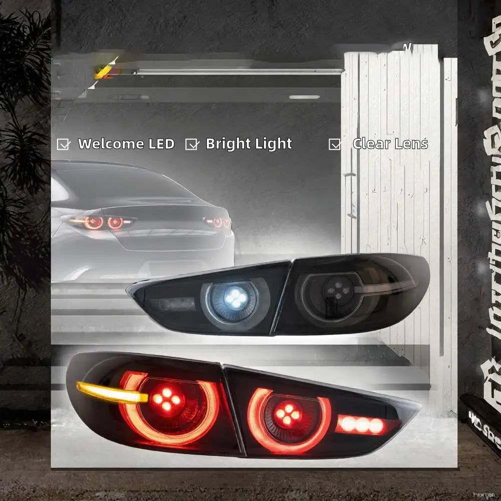 For Mazda 3 Axela LED Taillights 12V Dynamic Welcome Turn Signal
