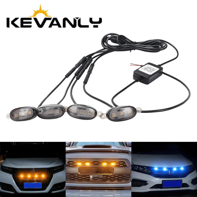 4IN1 Front Grille Daytime Running RGB APP Control Central