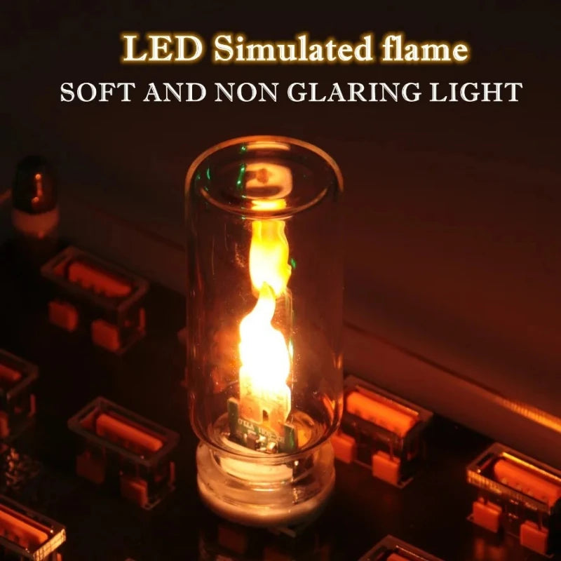 USB Flame Flickering Night Frosted Clear Glass Dynamic Candle