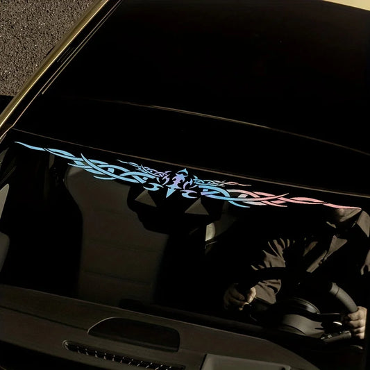 1PC Laser Reflective Wing Stripe Decal 98.5x11.8cm Vinyl Sticker