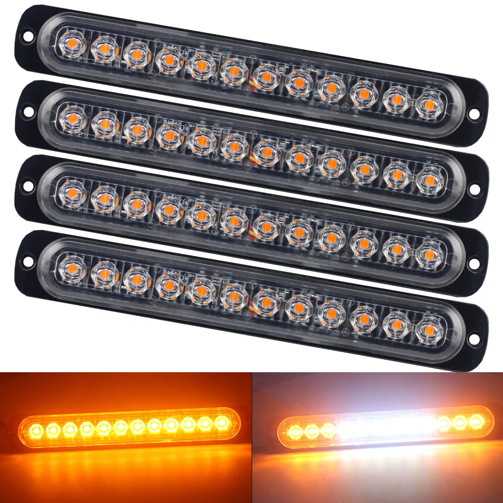 1X Stroboscopes Strobe 12 Flash 12-24v Emergency Flashing Side