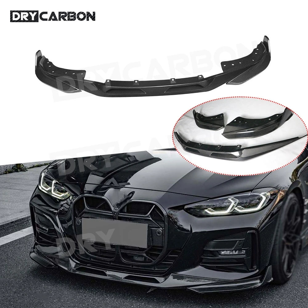 For BMW G22 G23 Coupe 2021+ Dry Carbon Fiber Front Bumper Lip