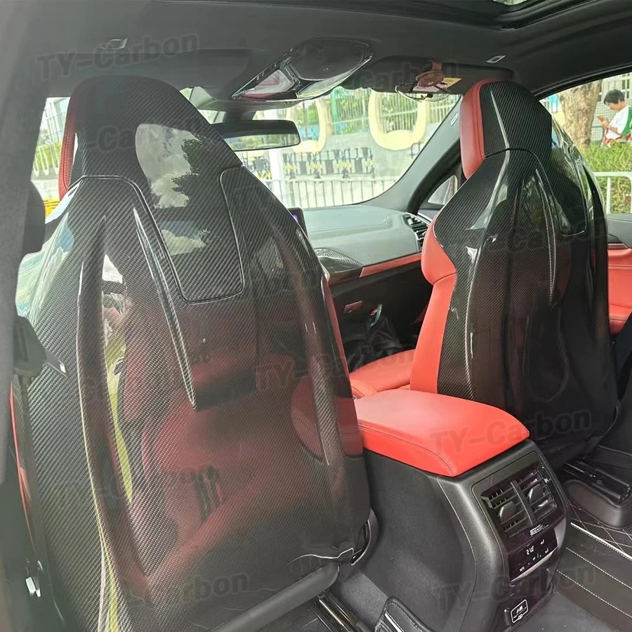 For BMW G80 M3 G82 G83 Dry Carbon Fiber SEAT Back Covers Trims