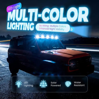 Solar Roof RGB Strobe Trucks SUV Wireless No Drill