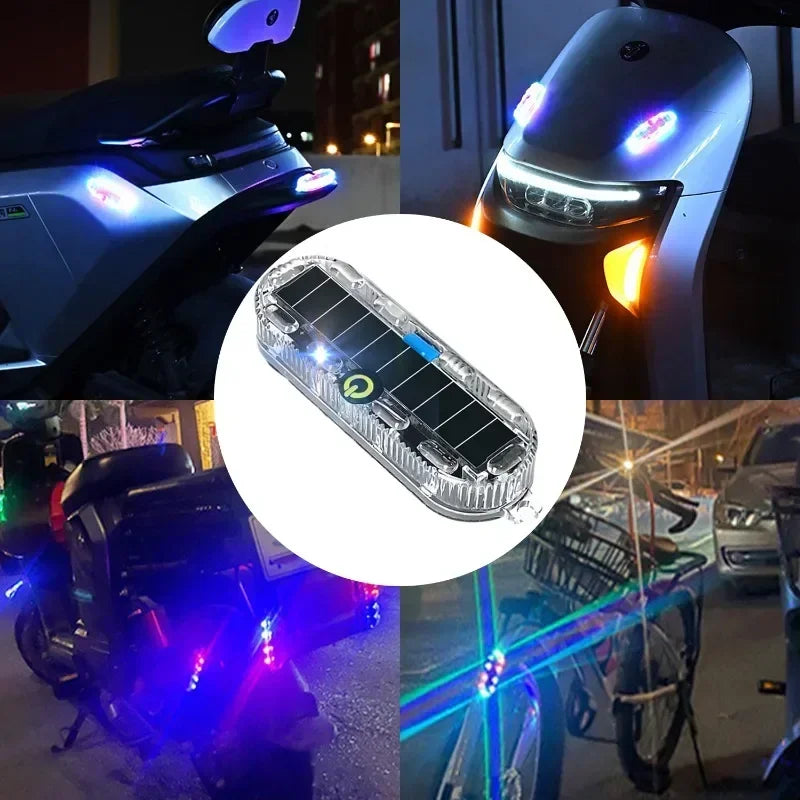 Motorcycle Solar Warning anti-rear Strobe Night Riding Flashing