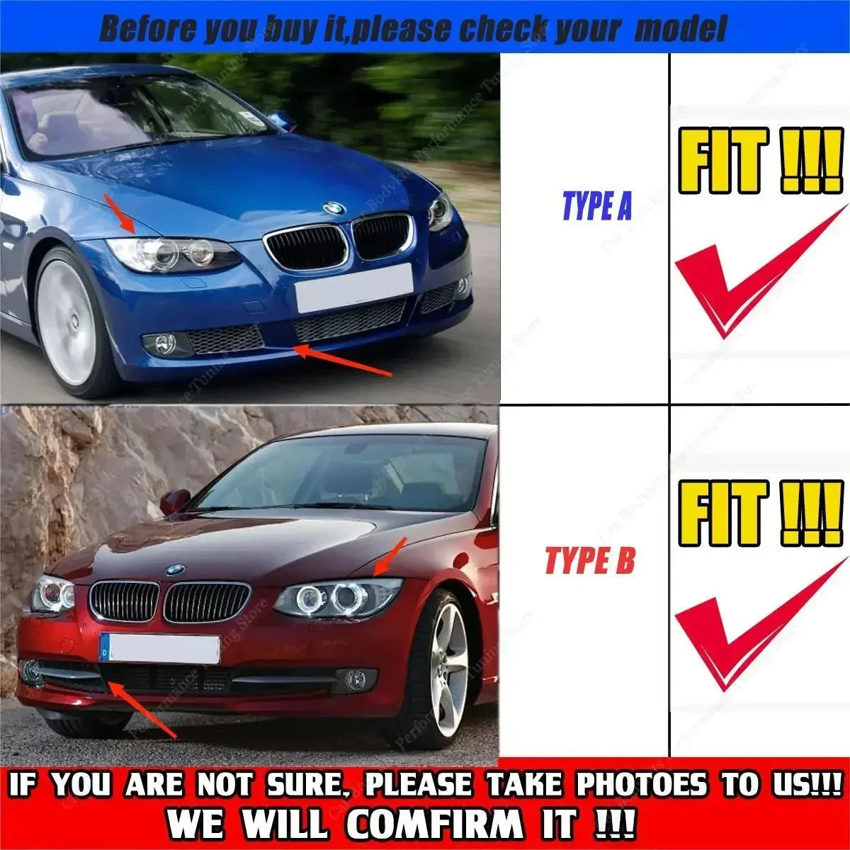 For BMW E92 E93 Facelift Front Bumper Lip Spoiler Splitter