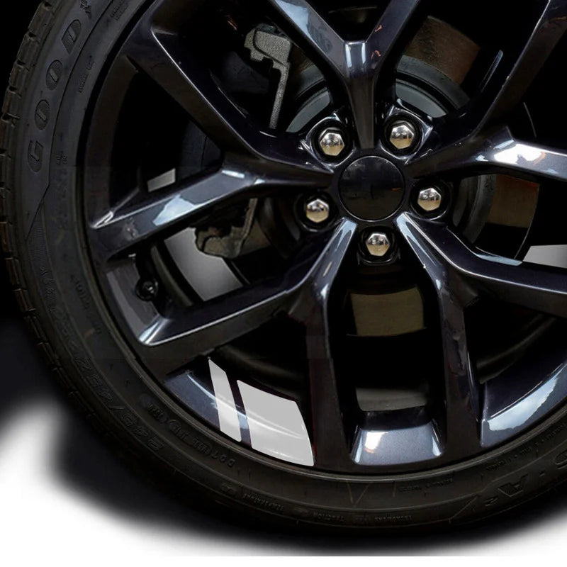 For Size 16" - 21" 6PCS Sticker Reflective Wheel Rim Vinyl