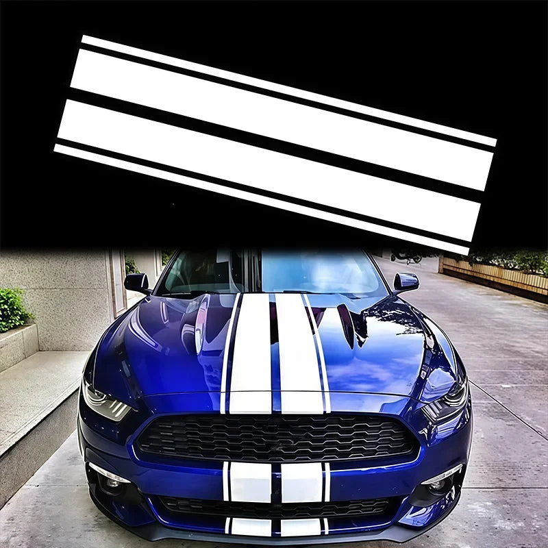 For Vehicle Bonnet Roof Body Exterior Racing Stripe Hood Decal