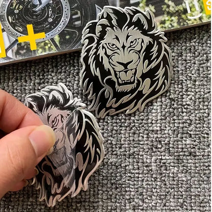 For Vehicles A 3D Fierce Lion Sticker Featuring Metal Head Tail