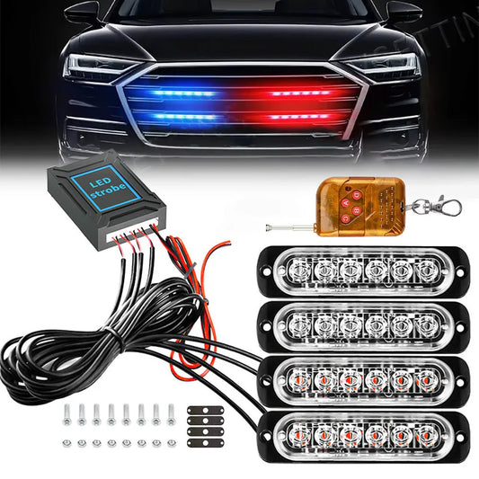 Grill Strobe Red Blue Yellow Emergency Lamps 12V Safety
