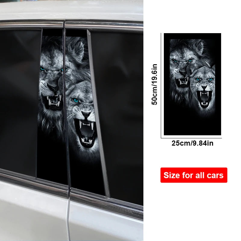 2PCS Monster Eyes Sticker Animal B Pillar Waterproof Modified