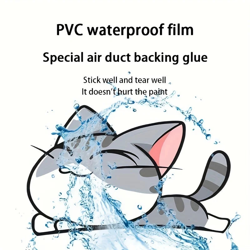 10PCS Cat Fish Stickers Wheel Brow Bumper Sticker Scratches